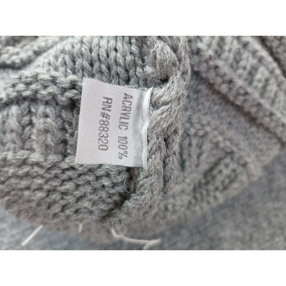 C.C  Stretch Cable Knit Ribbed Super Soft Faux Fur Pom Pom Beanie Hat cc